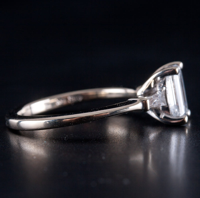 18k White Gold "D" Internally Flawless Diamond Three-Stone Engagement Ring 1ctw