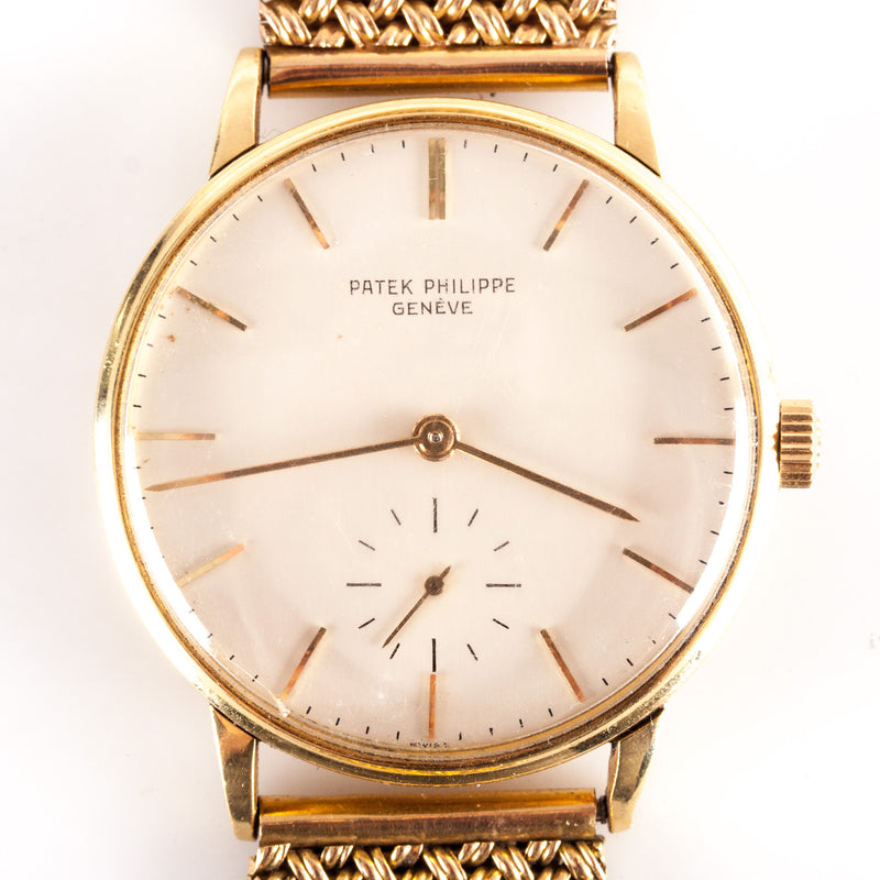 Vintage 1960's 18k Yellow Gold Patek Philippe Wrist Watch W/ Gold Band 79.1g