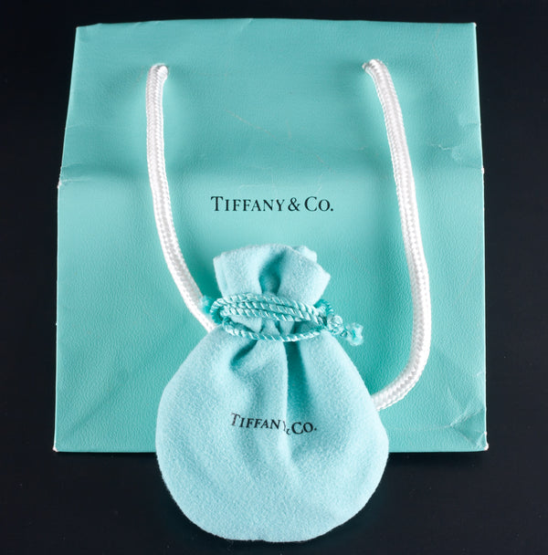 Tiffany & Co. Sterling Silver Heart Key Necklace W/ Pouch & Bag 7.0g