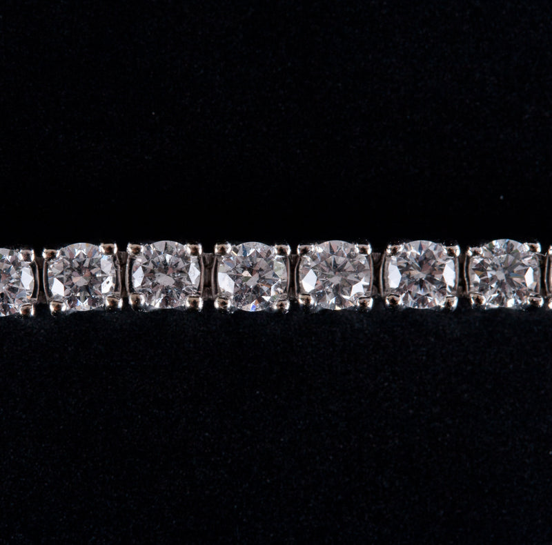 14k White Gold Round H SI1 Diamond Tennis Bracelet 3.40ctw 8" Length 9.45g