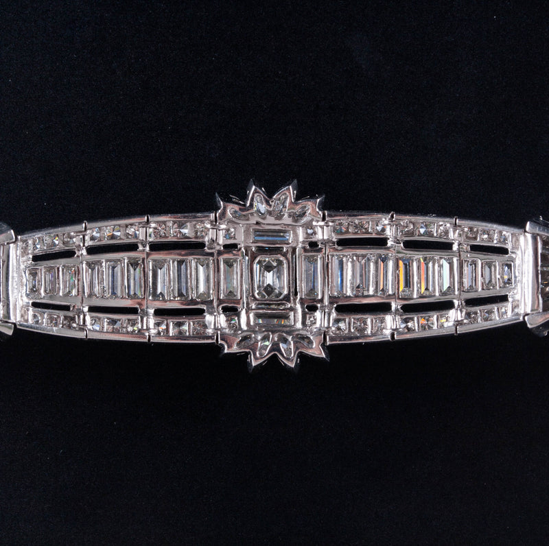 Vintage 1940's .950 Platinum G VVS2 Diamond Cocktail Bracelet 7.58ctw 33.4g