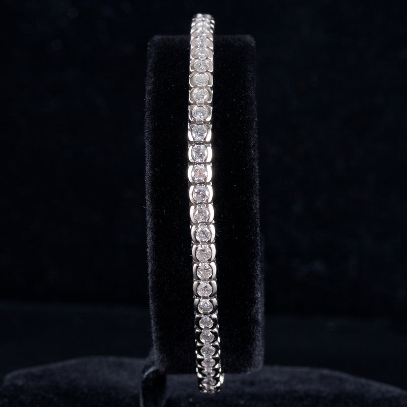 14k White Gold Round G SI2 Diamond Tennis Bracelet 3.60ctw 7" Length 18.0g