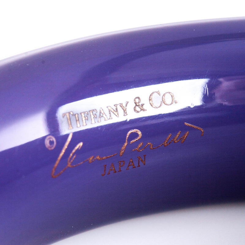 Tiffany & Co. Elsa Peretti Japanese Hardwood & Purple Lacquer Bracelet 40.8g 8"