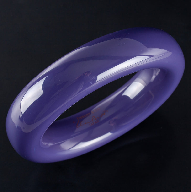 Tiffany & Co. Elsa Peretti Japanese Hardwood & Purple Lacquer Bracelet 40.8g 8"