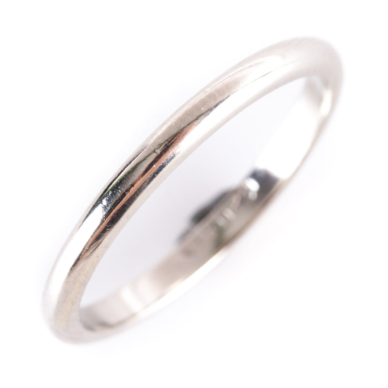 14k White Gold Traditional Style Wedding Anniversary Ring 1.67g 1.85mm Width