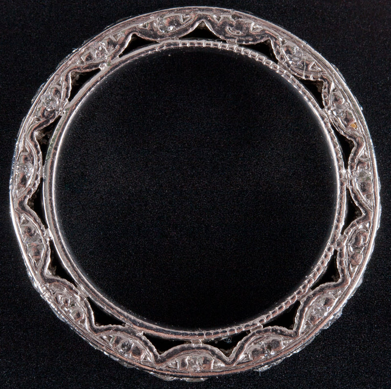 950 Platinum H SI1 Round Diamond Eternity Wedding Anniversary Ring .45ctw 5.6g