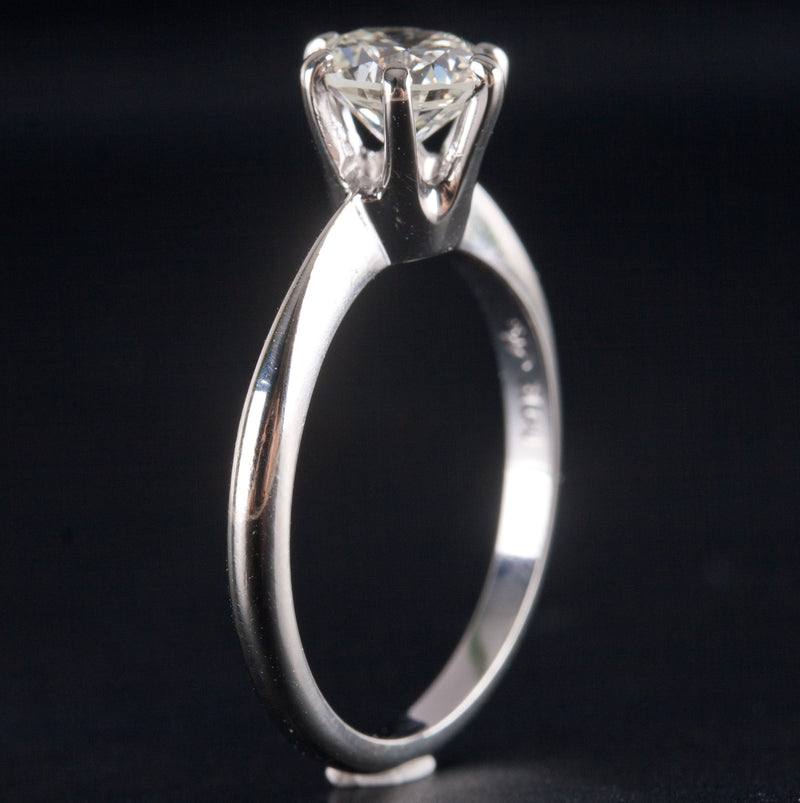 14k White Gold K VS2 Round Diamond Solitaire Engagement Ring .80ct 2.12g