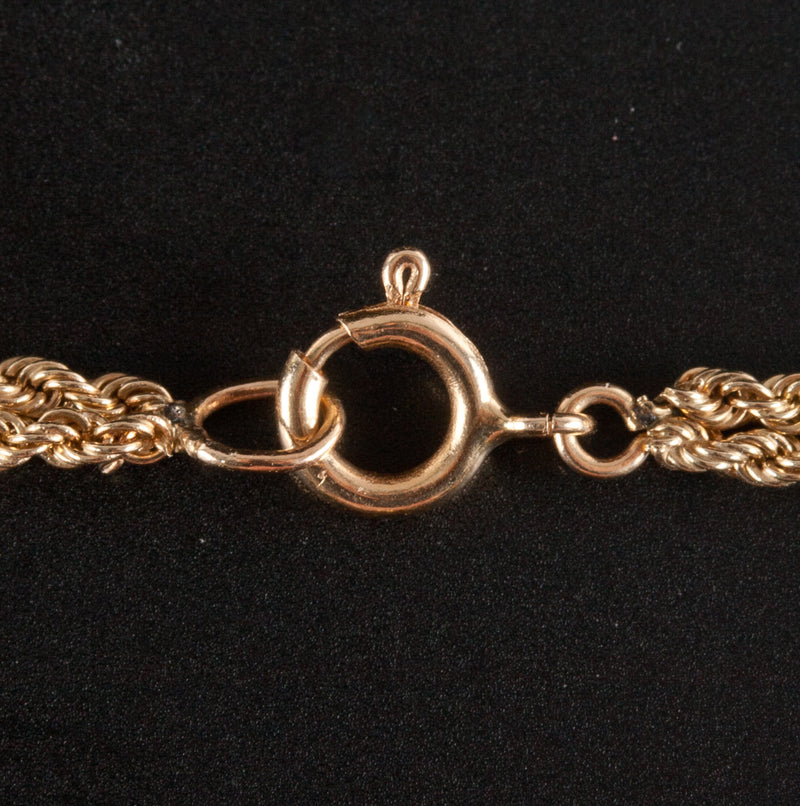 14k Yellow Gold Round Orange Citrine Rope Bracelet .55ctw 6.5" Length 2.75g