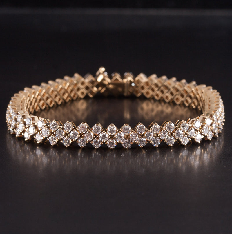 Picchiotti 18k Yellow Gold Round G VS2 Diamond Tennis Bracelet 7.40ctw 26.54g