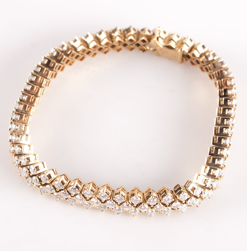 Picchiotti 18k Yellow Gold Round G VS2 Diamond Tennis Bracelet 7.40ctw 26.54g