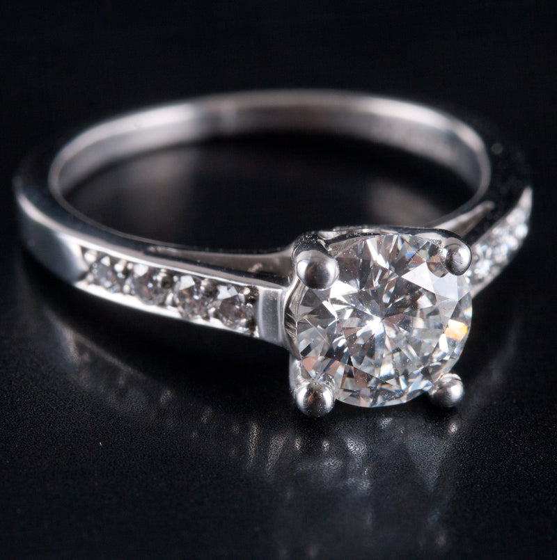950 Platinum F SI1 Round Diamond Engagement Ring W/ EGL Cert 1.03ctw 4.05g