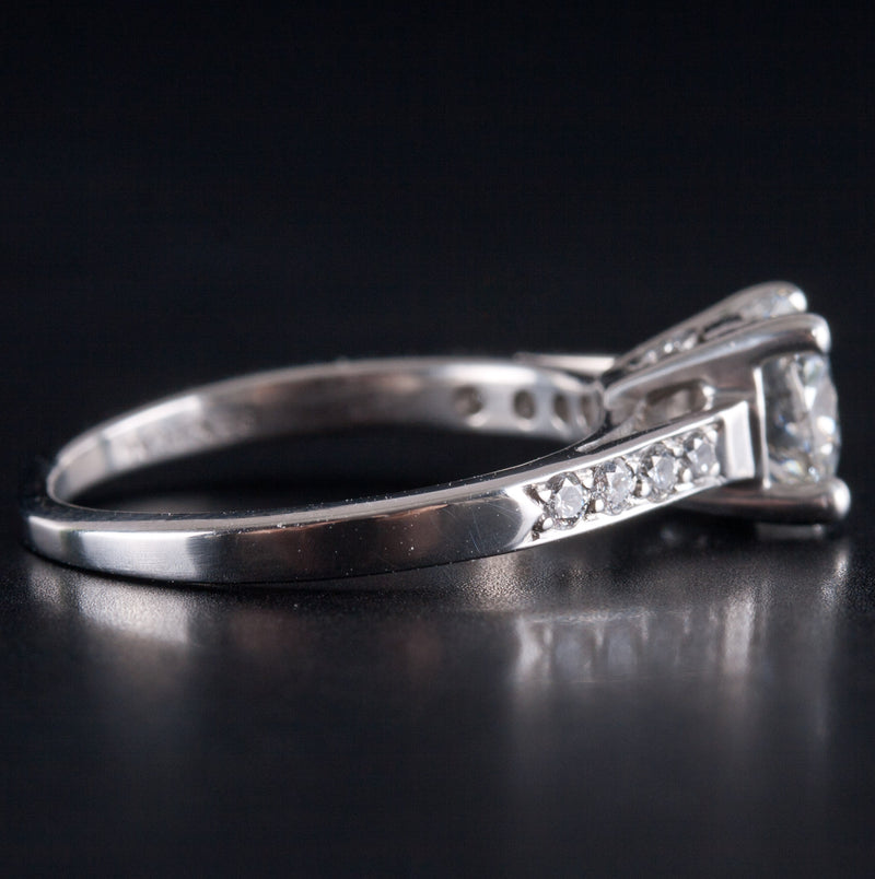 950 Platinum F SI1 Round Diamond Engagement Ring W/ EGL Cert 1.03ctw 4.05g