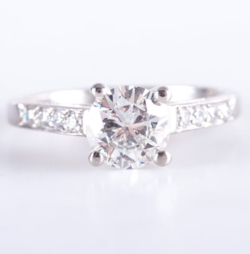 950 Platinum F SI1 Round Diamond Engagement Ring W/ EGL Cert 1.03ctw 4.05g