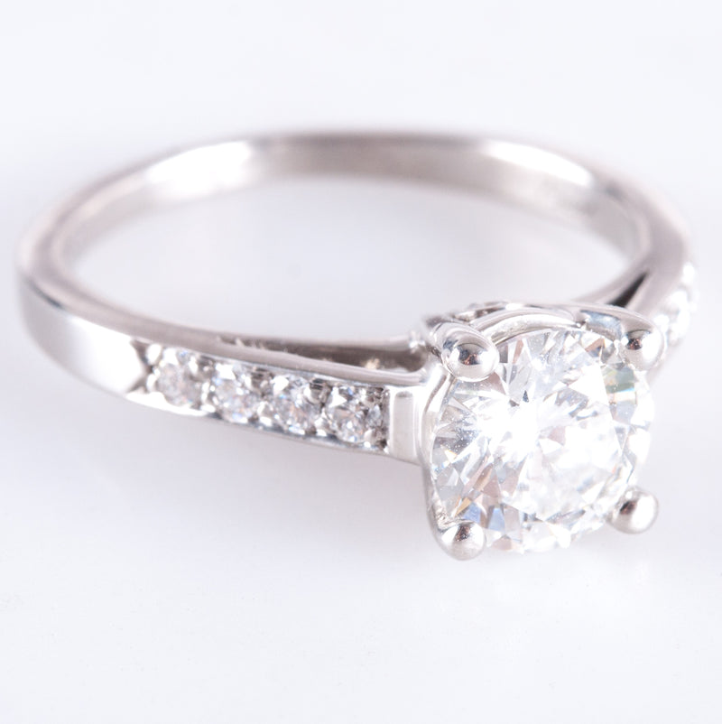950 Platinum F SI1 Round Diamond Engagement Ring W/ EGL Cert 1.03ctw 4.05g