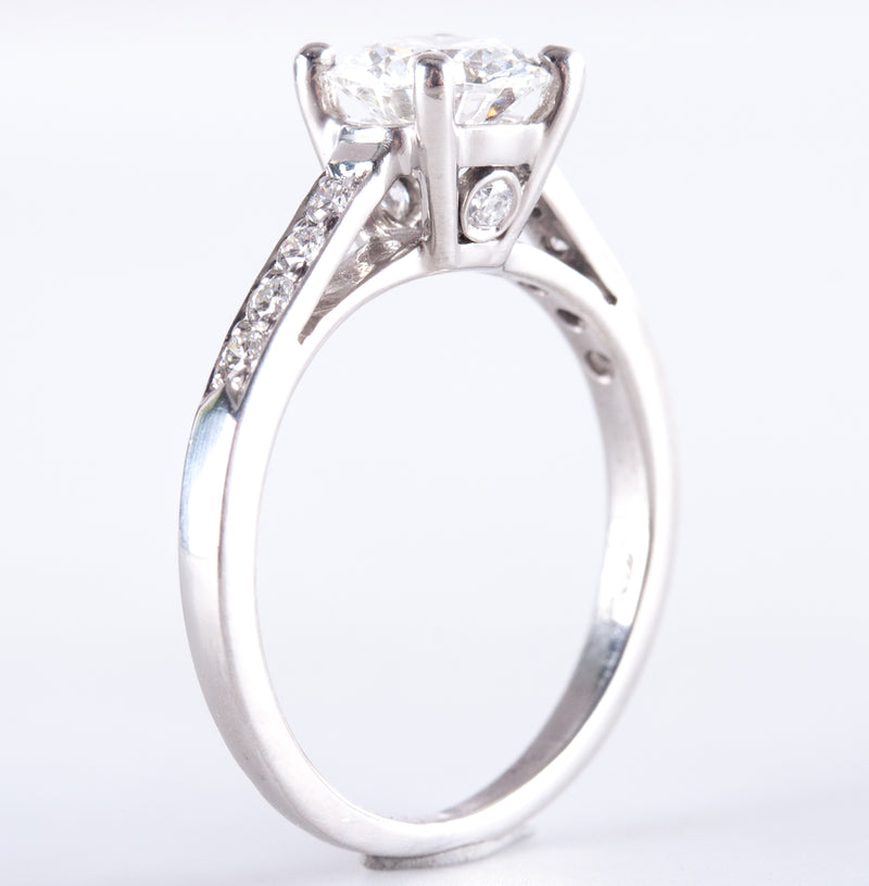 950 Platinum F SI1 Round Diamond Engagement Ring W/ EGL Cert 1.03ctw 4.05g