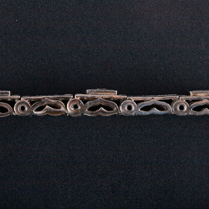 Vintage 1920's 18k White Gold Old Euro Diamond Filigree Bracelet .30ctw 9.84g