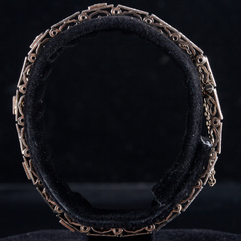 Vintage 1920's 18k White Gold Old Euro Diamond Filigree Bracelet .30ctw 9.84g