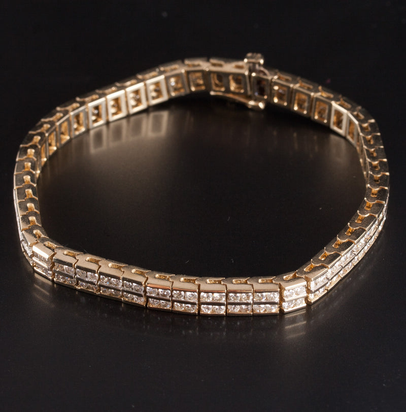 14k Yellow Gold Round H SI2 Diamond Tennis Bracelet 1.92ctw 7" Length 17.7g