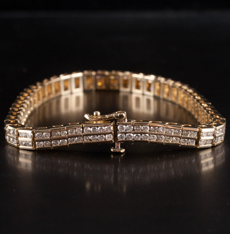 14k Yellow Gold Round H SI2 Diamond Tennis Bracelet 1.92ctw 7" Length 17.7g