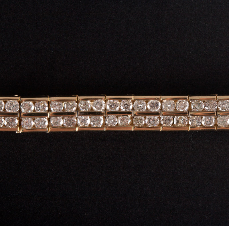 14k Yellow Gold Round H SI2 Diamond Tennis Bracelet 1.92ctw 7" Length 17.7g