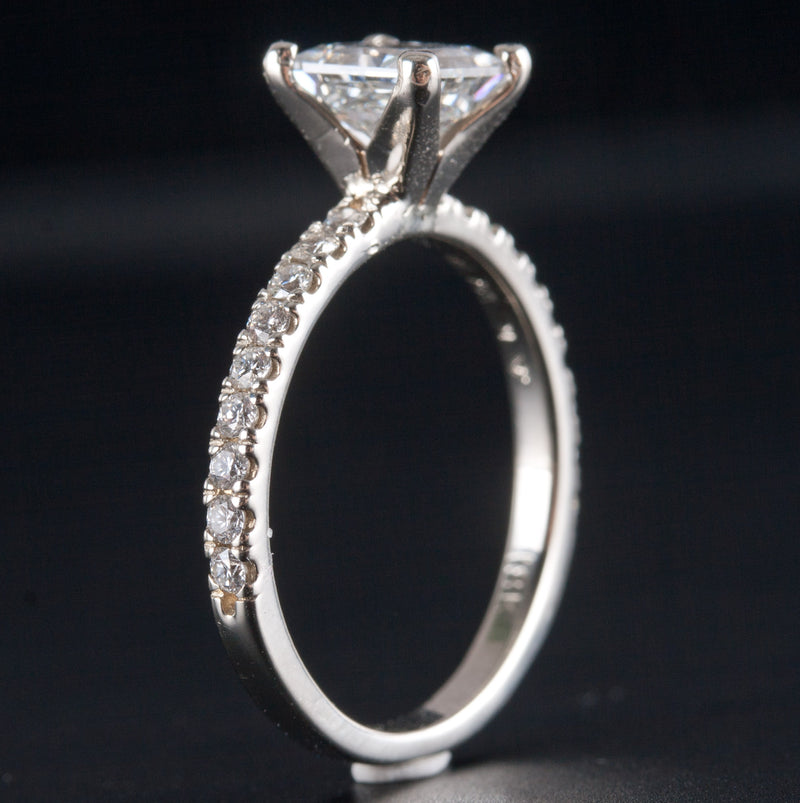 18k White Gold Lab-Created H VVS2 Diamond Engagement Ring W/ GCAL Cert 1.62ctw