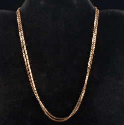 18k Yellow Gold Long Box Chain Necklace W/ Spring Ring Clasp 27.5" Length 11.73g