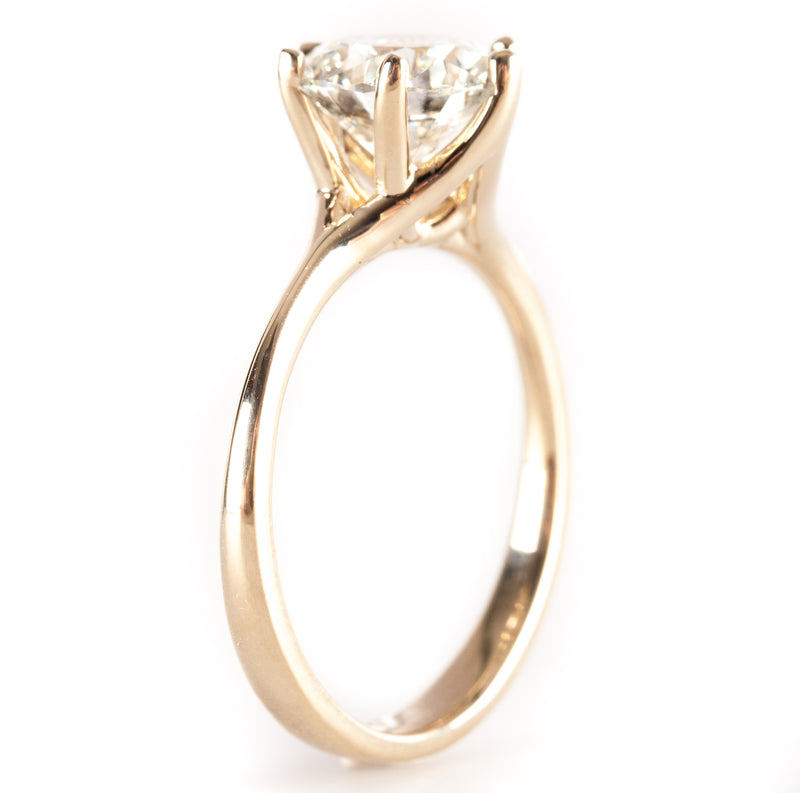 14k Yellow Gold Round Diamond Solitaire Engagement Ring W/ IGI Cert 2.03ct 3.55g