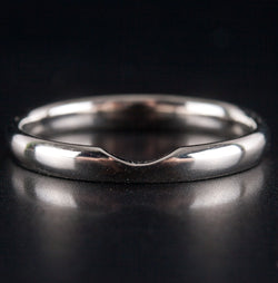 10k White Gold Notched Style Wedding Anniversary Band Ring 1.82g 2.5mm