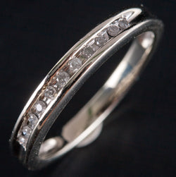 10k White Gold Round I I3 Diamond Channel Set Wedding Ring .055ctw 1.95g