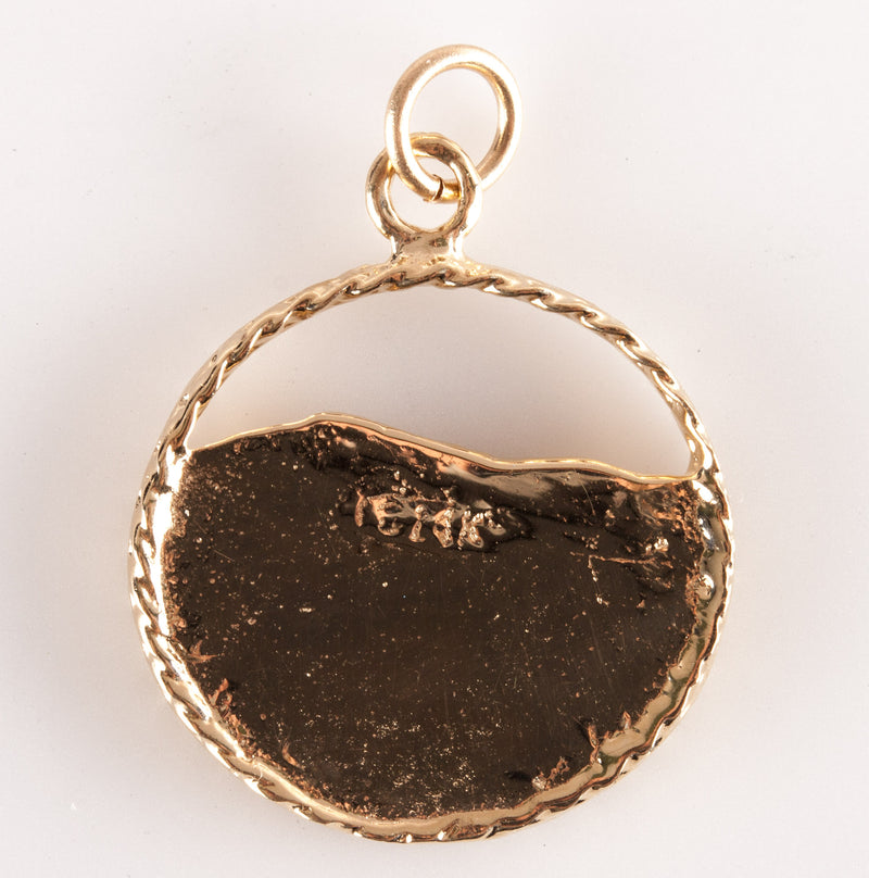 14k Yellow Gold Pikes Peak Colorado Altitude Mountain Charm / Pendant 3.97g