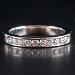 14k White Gold Round H VS2 Diamond Wedding Anniversary Band Ring .25ctw 3.75g