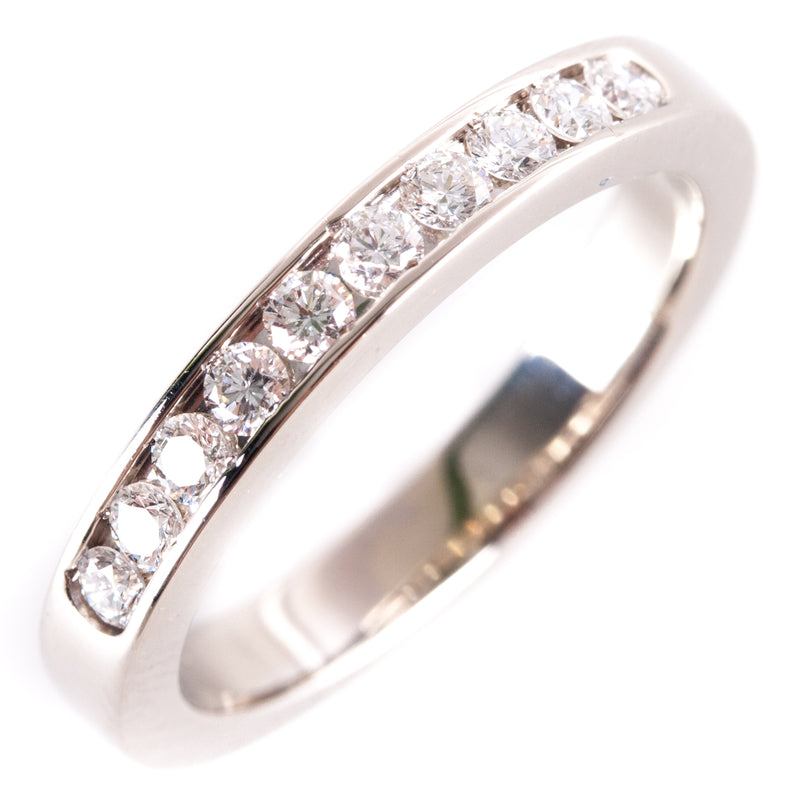 14k White Gold Round H VS2 Diamond Wedding Anniversary Band Ring .25ctw 3.75g