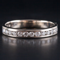 14k White Gold Round H SI2 Diamond Channel Set Style Wedding Ring .30ctw 3.22g