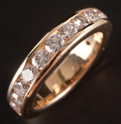 14k Yellow Gold Round H SI1 Diamond Channel Set Wedding Ring 1.95ctw 7.4g