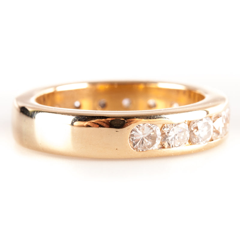 14k Yellow Gold Round H SI1 Diamond Channel Set Wedding Ring 1.95ctw 7.4g