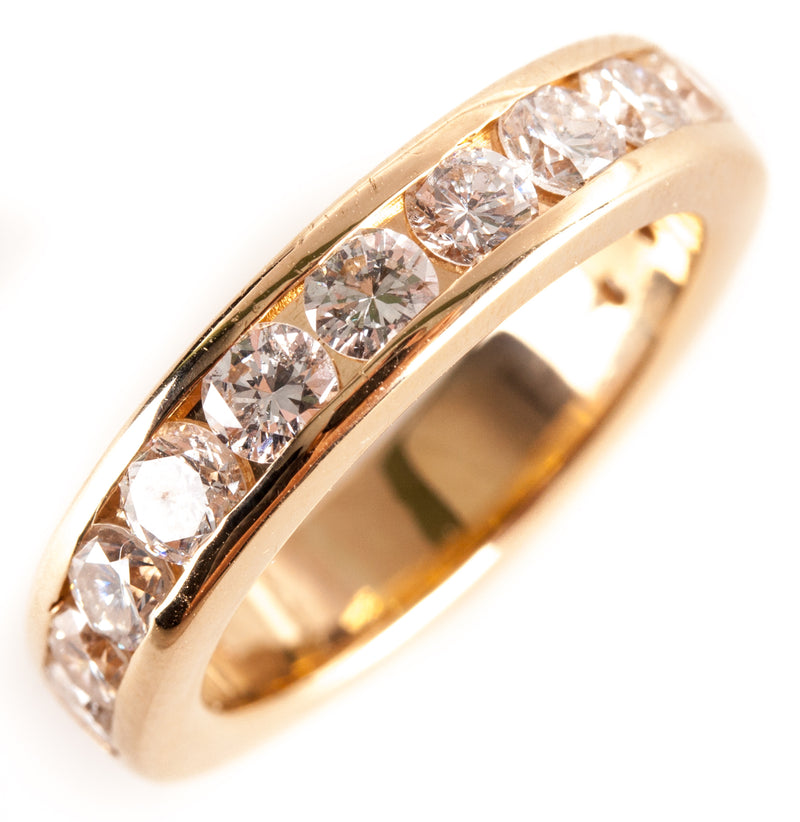 14k Yellow Gold Round H SI1 Diamond Channel Set Wedding Ring 1.95ctw 7.4g