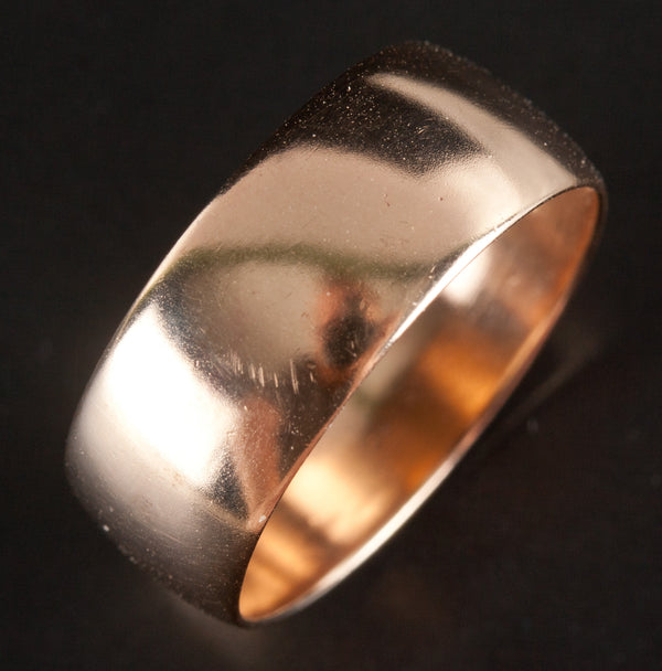 10k Yellow Gold Traditional Wedding Anniversary Band Ring 4.78 7.7mm Width