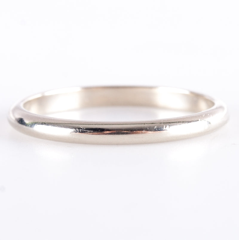 14k White Gold Traditional Wedding Anniversary Band Ring 1.59g 1.80mm