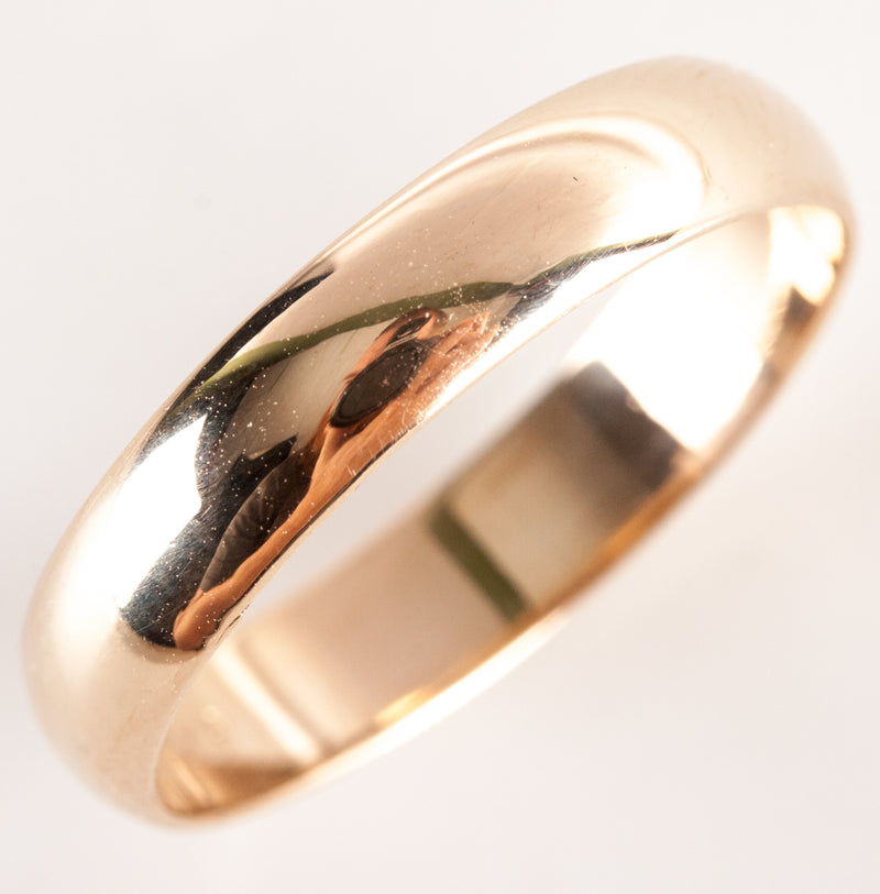 14k Yellow Gold Traditional Wedding Anniversary Band Ring 2.38g 3.9mm Width