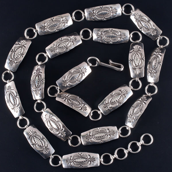 Vintage 1960's Sterling Silver Navajo Allen Paula Boyd Belt 185.2g 44 ...