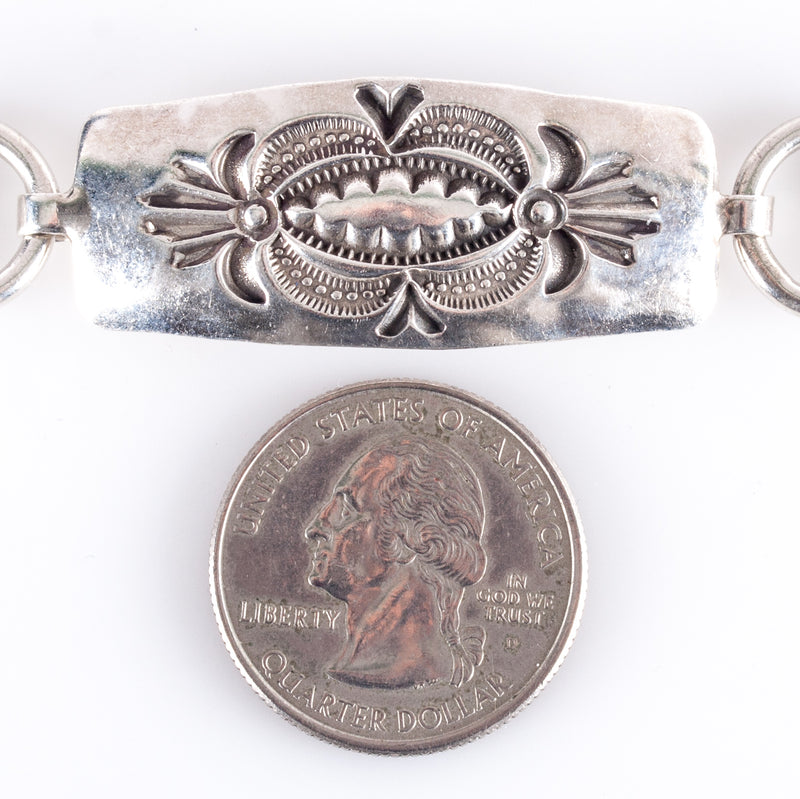Vintage 1960's Sterling Silver Navajo Allen Paula Boyd Belt 185.2g 44" Length