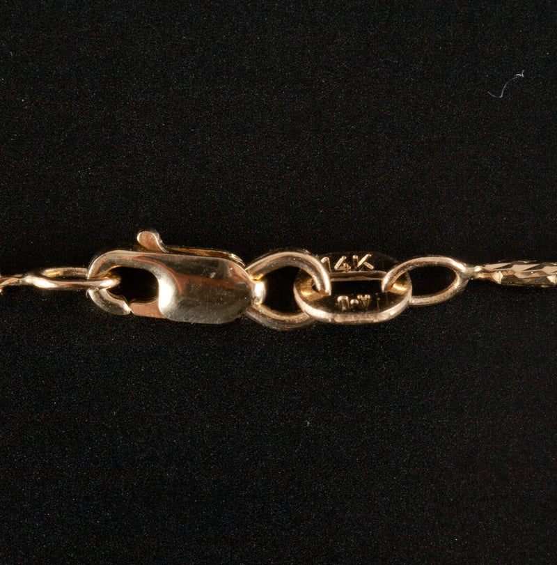 14k Yellow Gold Floral Style Pendant Necklace W/ 16" Chain 8.25g