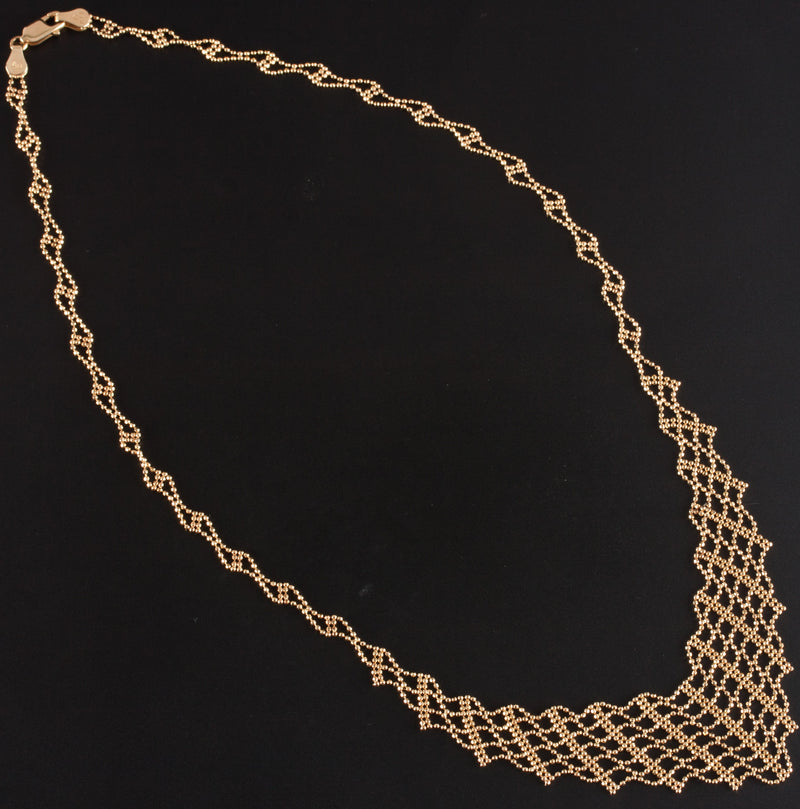 14k Yellow Gold Beaded Style Necklace W/ Multi-Strand Collar Style 7.78g