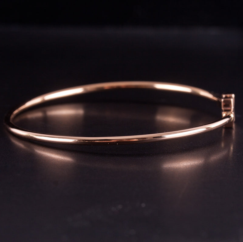 Tiffany & Co. 18k Rose Gold T-Wire Style Cuff Bracelet 6.0g 6.5" Length