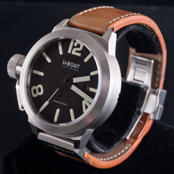 U-Boat 5564 Classico 45 Stainless Steel Case Leather Banded Wrist Watch W/ Box