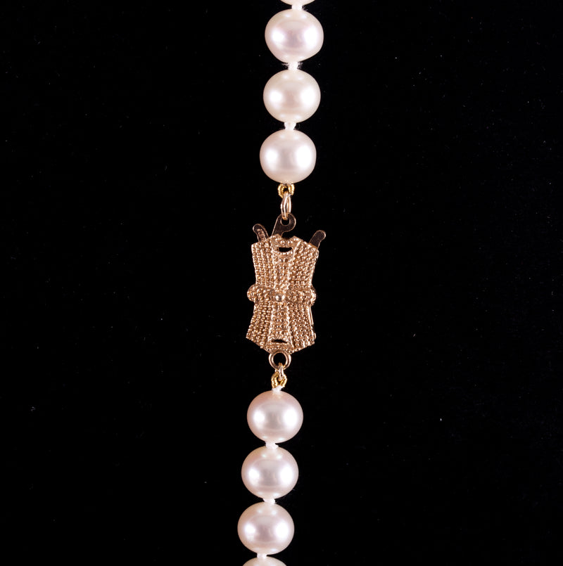 Mikimoto 14k Yellow Gold Sea Magic Pearl Necklace Earring Set W/ Original Box