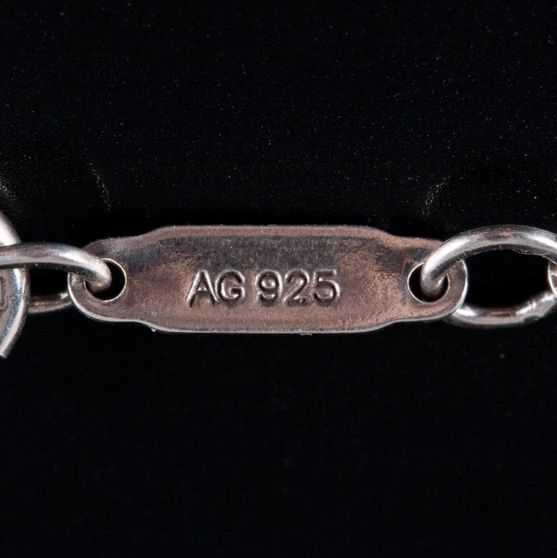 Tiffany & Co. Sterling Silver Enamel Heart Key Style Necklace W/ 18" Chain 5.32g