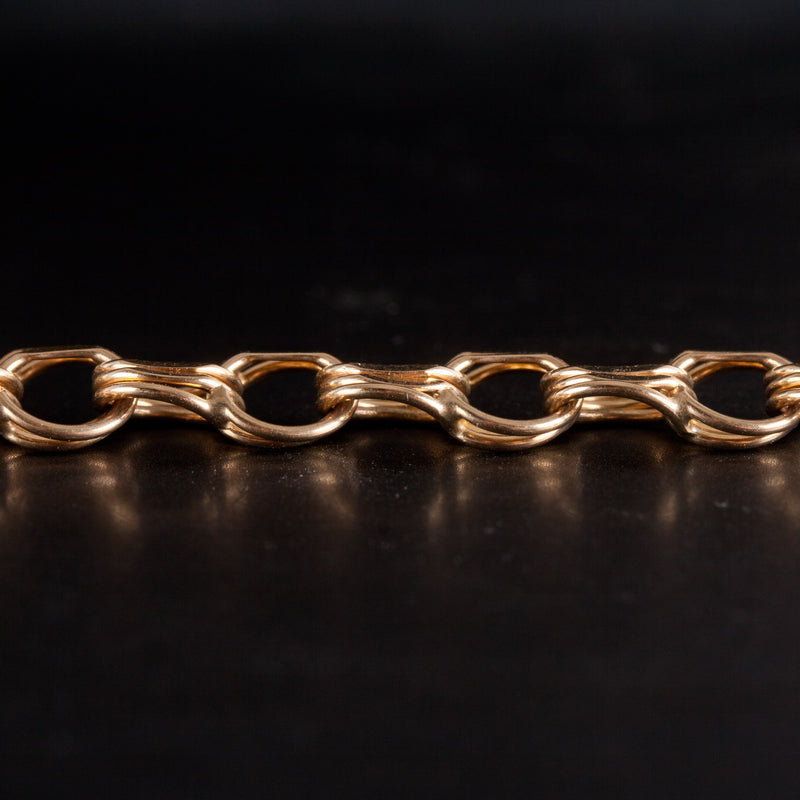 14k Yellow Gold Round Multi Link Style Bracelet 14.18g 7.75" Length