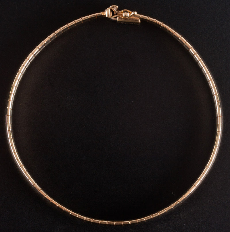 14k Yellow Gold Omega Style Italian Chain Bracelet 12.40g 7" Length 5mm Width