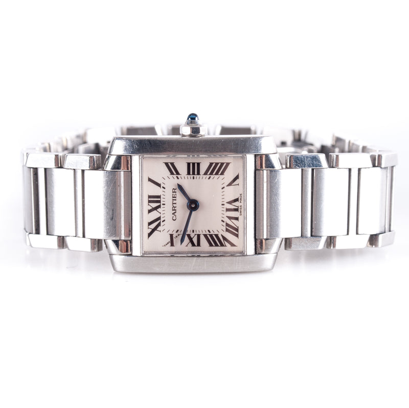 Cartier Tank XS Stainless Steel Quartz Wrist Watch W/ Box & Papers 57.65g